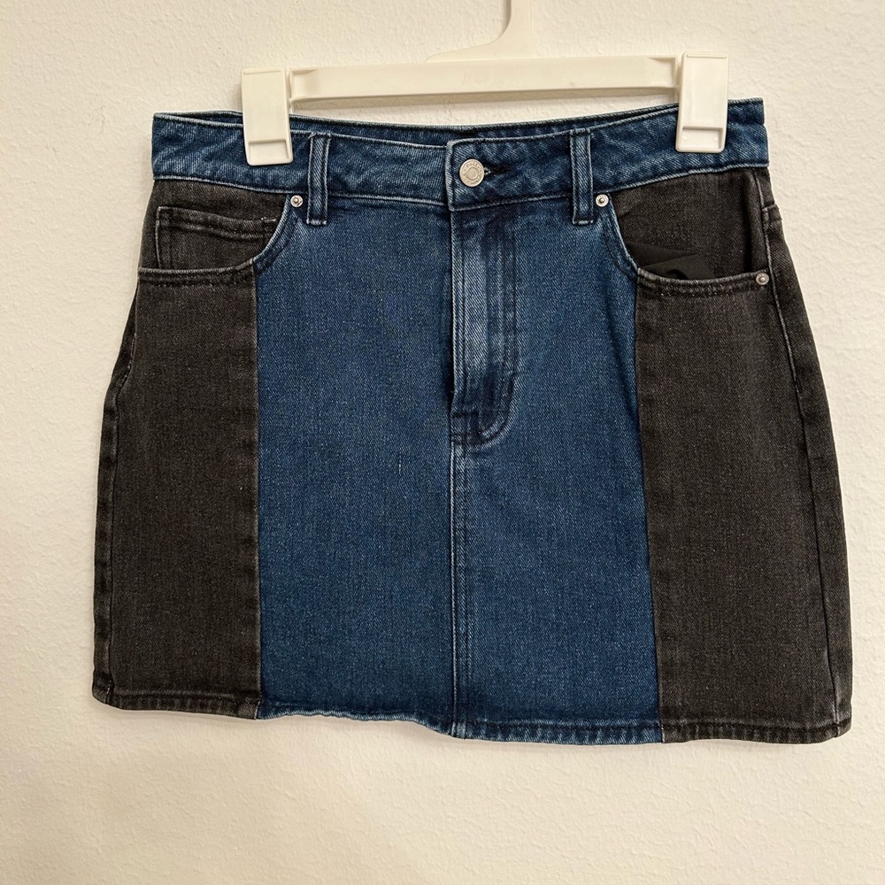 Multi Colored Denim Skirt